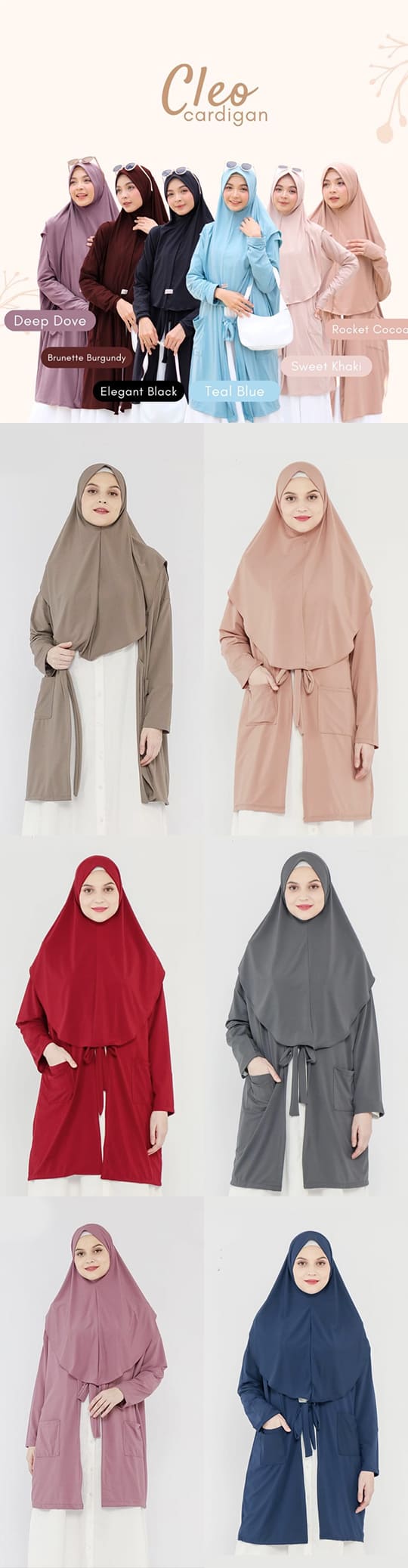 varian warna hijab cardigan c