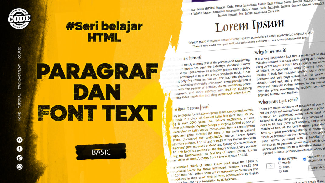 Paragraf dan Font Text pada HTML
